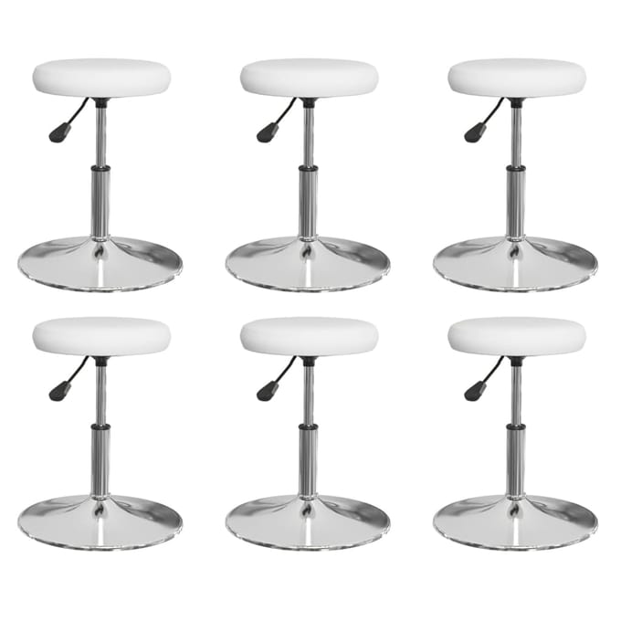 vidaXL - Eetkamerstoelen - 6 - st - kunstleer - wit