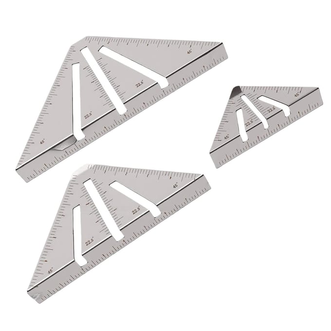 3 Stuks Verstekhaak Liniaal Roestvrij Staal Heavy Duty 45 90 22,5 Graden Multi Hoek Meetliniaal Metaalbewerking Verstek white