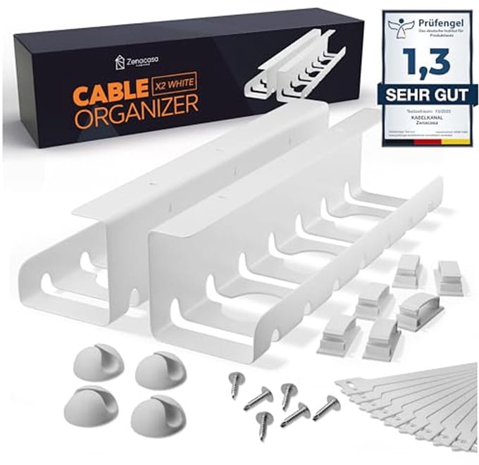 Omgoods - Desk Cable Tray Set van 2 - Kabelbeheer voor Bureau