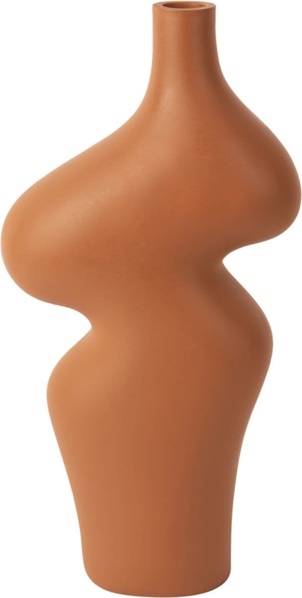 Present Time Vaas Organic Curves - Oranje - 15,5x8x30,5cm - Scandinavisch,Modern