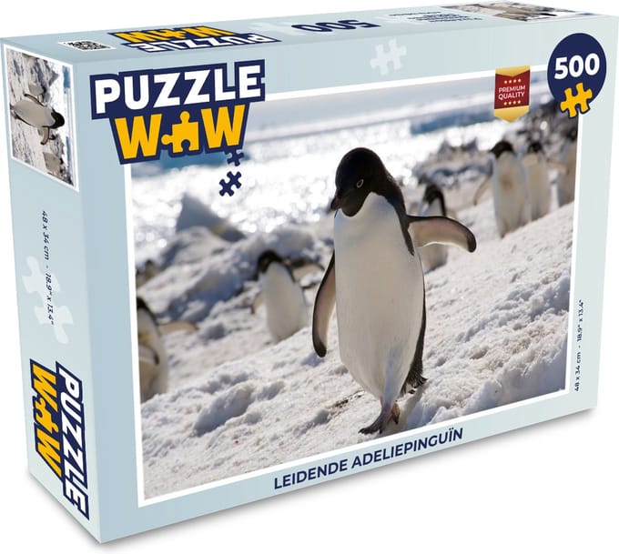 Puzzel Leidende adeliepinguïn - Legpuzzel - Puzzel 500 stukjes