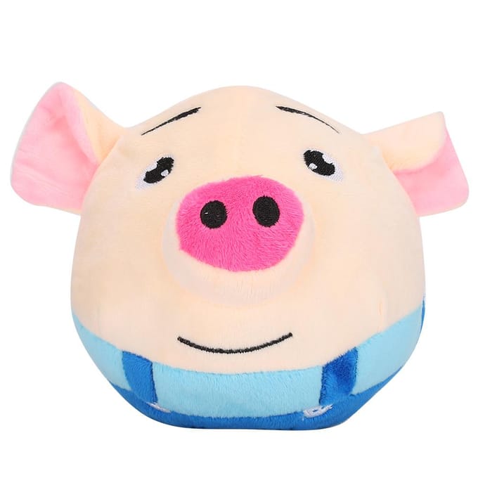 Huisdier Stuiterende Springbal Cartoon Varkenspop Bal USB Elektrische Interactie Wasbaar Zing Schattig beige