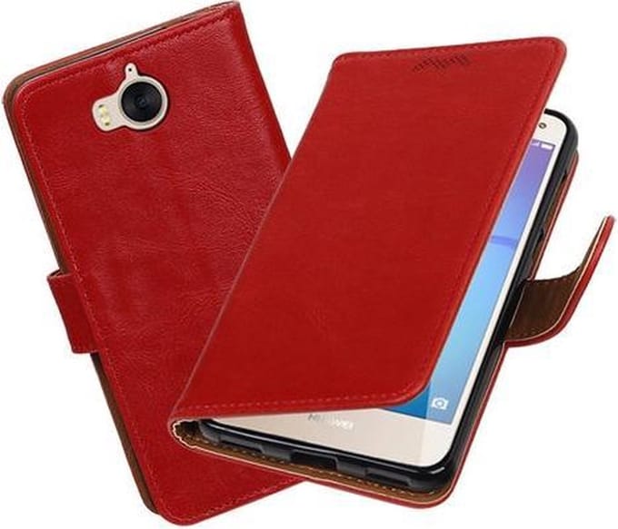 BestCases.nl Huawei Y5 2017 / Y6 2017 Pull-Up booktype hoesje Rood