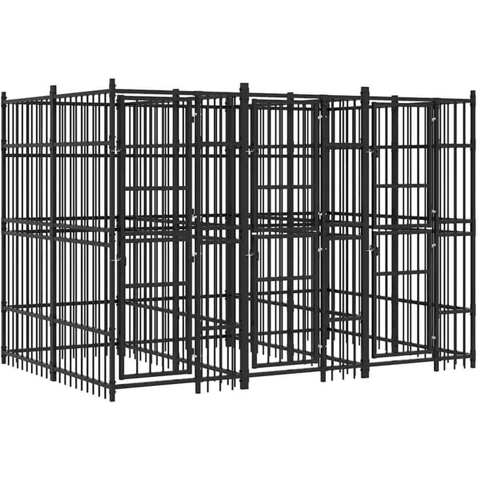 Vidaxl Buitenren Voor Hond, Staal, 7,37 M²