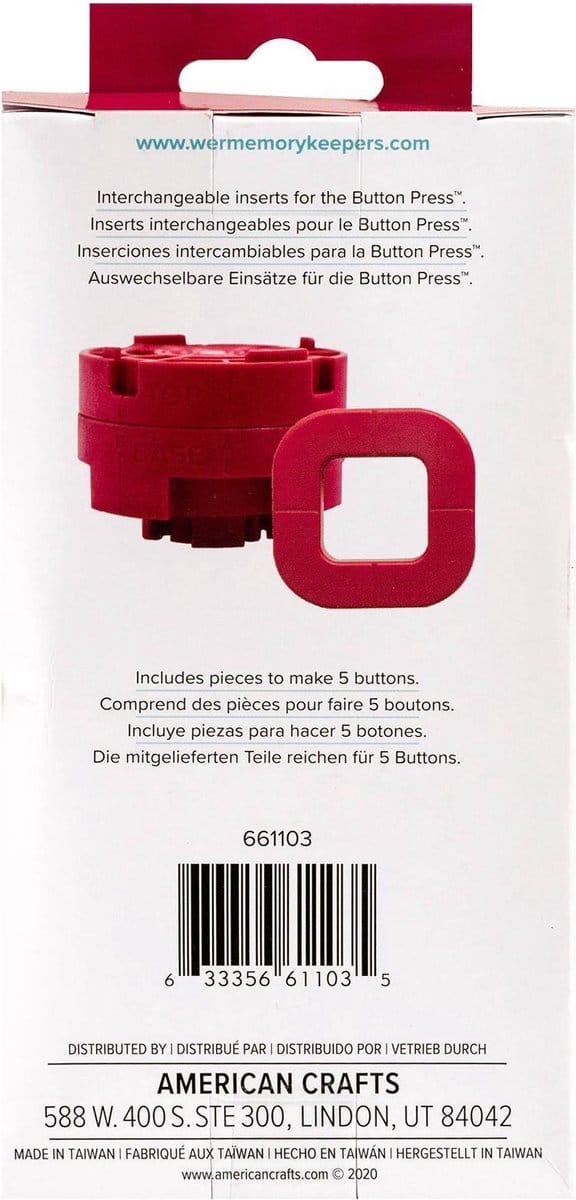 6 square button inserts 32 mm - Button press - We R