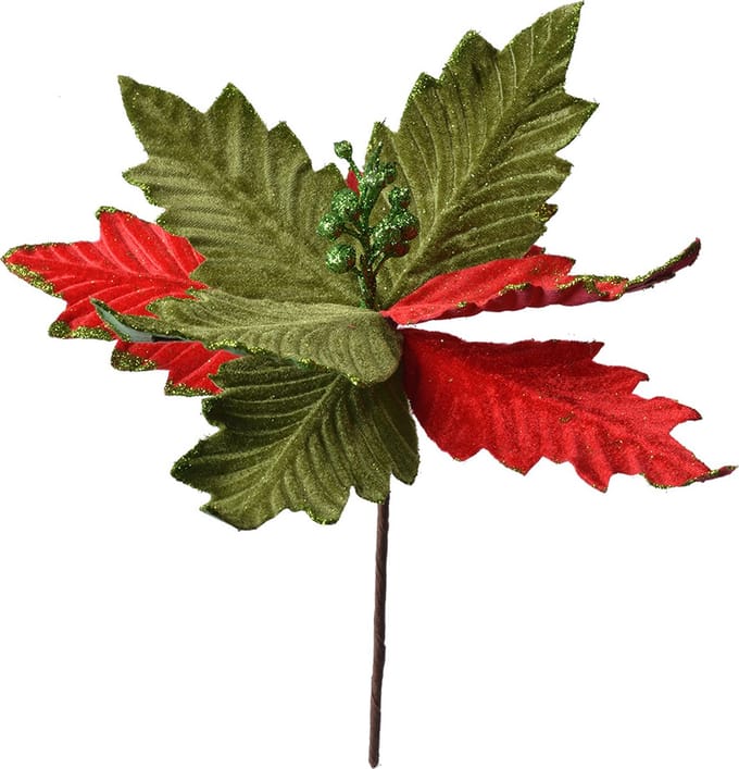 Clayre & Eef Kunstplant Kerstster Ø 26x28 cm Groen Rood Kunststof