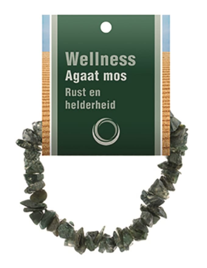 Agaat mos splitarmband + kaart