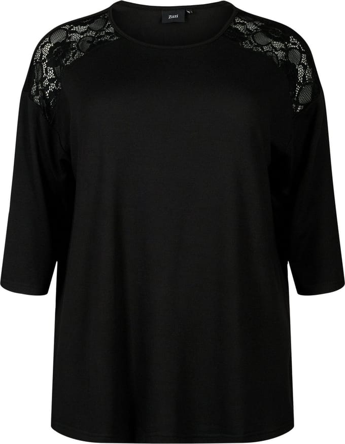ZIZZI VLUCCA, 3/4, BLOUSE Dames Blouse - Black - Maat S (42-44)