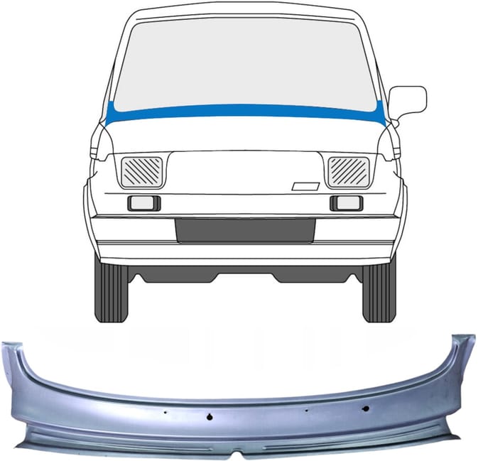 Reparatie paneel paravan voor Fiat 126p 1972-2000