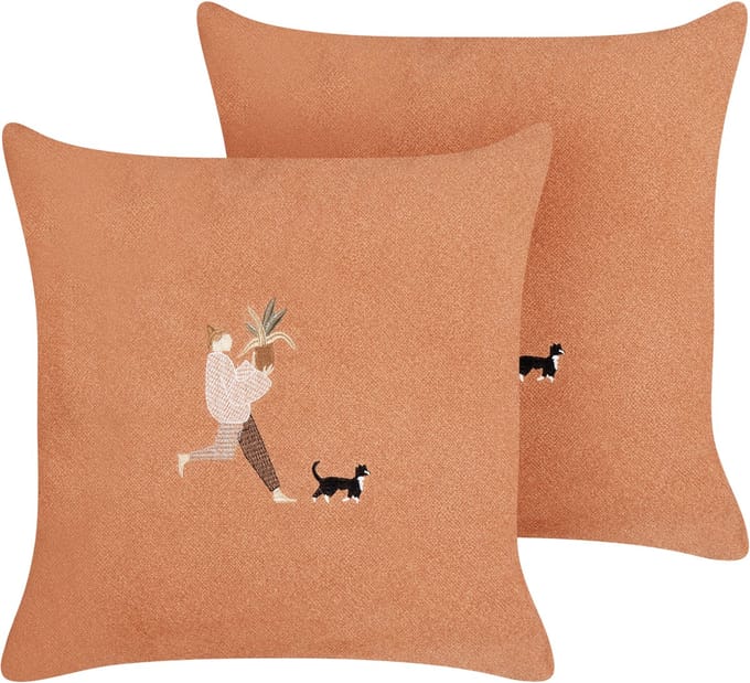 MARIGOLD - Sierkussen set van 2 - Oranje - Polyester