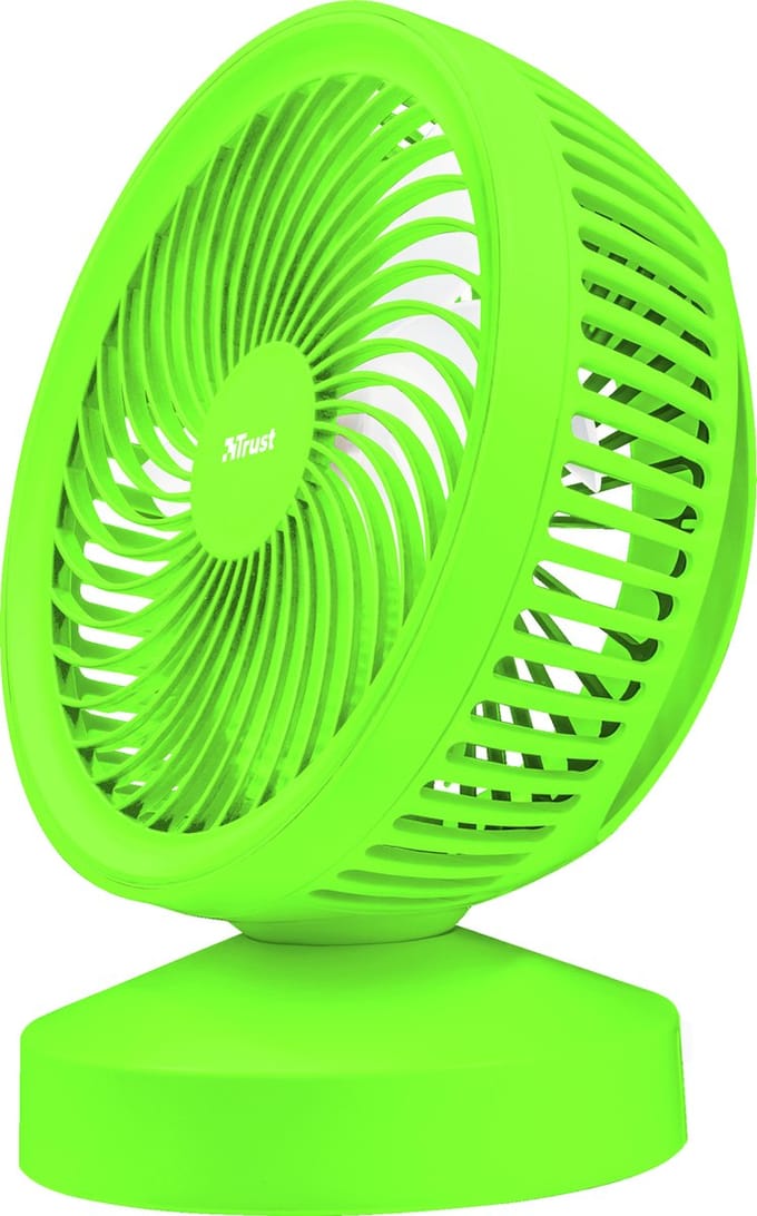Trust - Ventu | USB Ventilator | 42 dB | Antislipvoet | Veiligheidsrooster | Groen