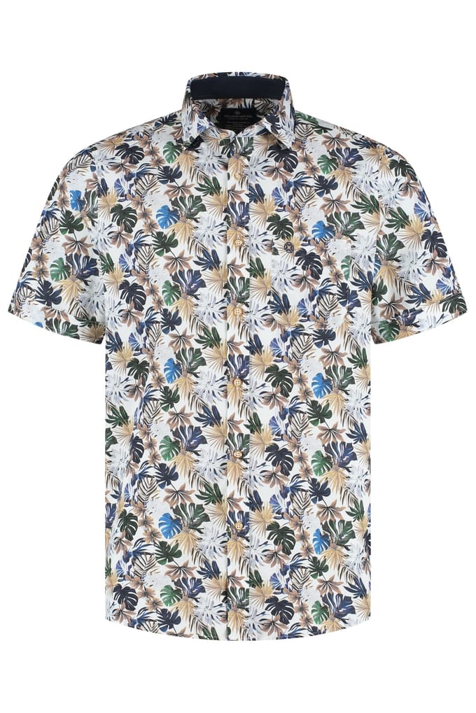 Fellows United Fellows United Korte Mouw Overhemd Amazon Green Moss  XL