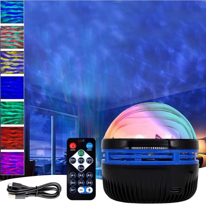 QIN® Noorderlicht Projector - Aurora Projector - Galaxy Lamp - Zwart - 5cm x 2cm x 3cm
