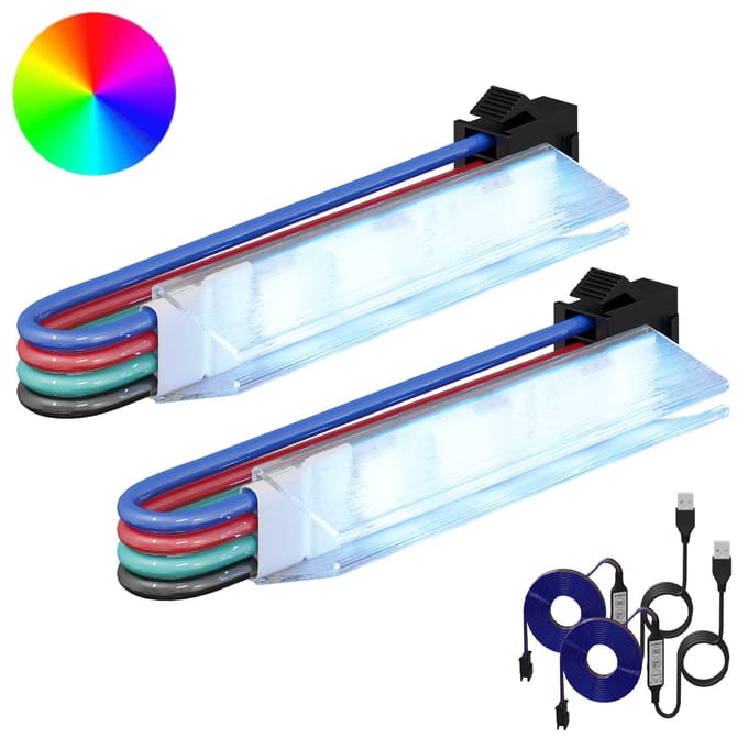 vidaXL LED-strip 2 st Zwart en Wit Koper en kunststof