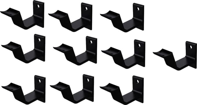 Leuninghouder zwart - Keilboutbevestiging - Hol zadel Hermeta - 10 stuks