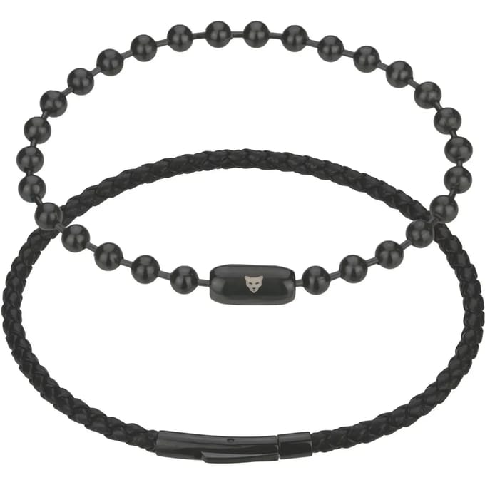 Echte leren/roestvrijstalen armband Marc Lauder