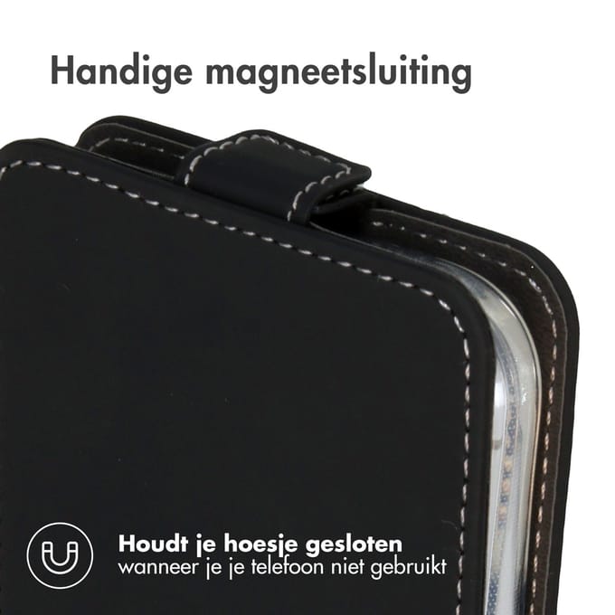 Accezz Hoesje - Geschikt voor Apple iPhone 16 - Flipcase - Zwart