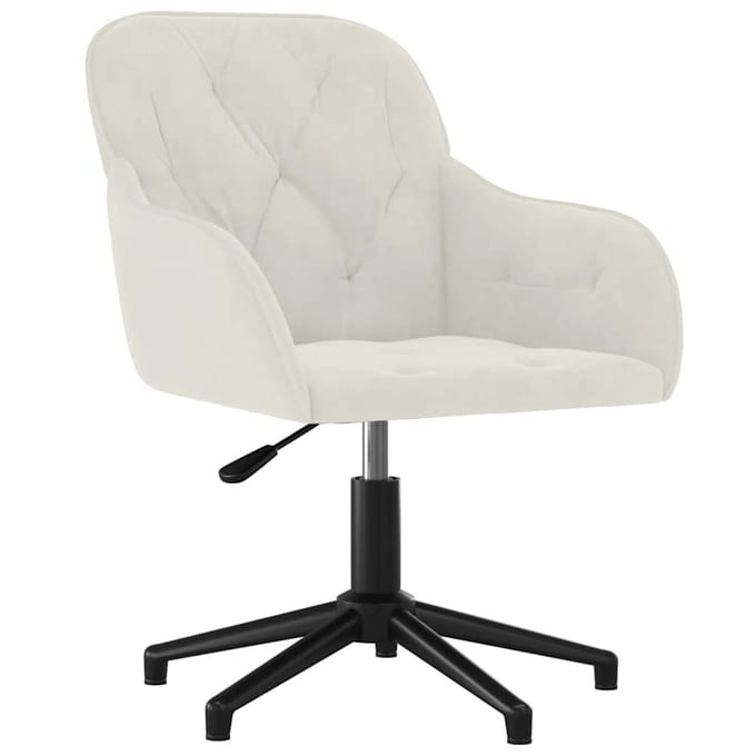 vidaXL - Eetkamerstoelen - draaibaar - 2 - st - fluweel - crèmekleurig