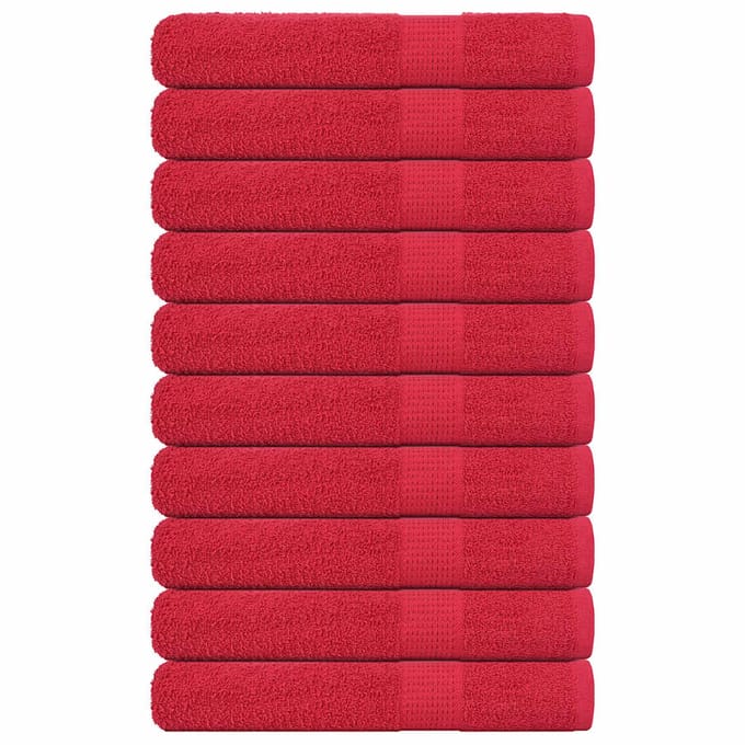 vidaXL - Handdoeken - FROGN - 10 - st - 100x200 - cm - 360 - g/m² - rood