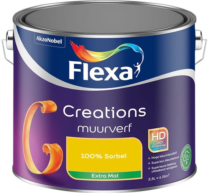 Flexa - Creations Muurverf Extra Mat - 100% Sorbet - Mengverf - 2,5 L