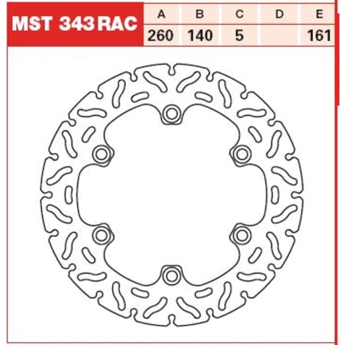 Remschijf TRW MST343RAC, 1 Stuk