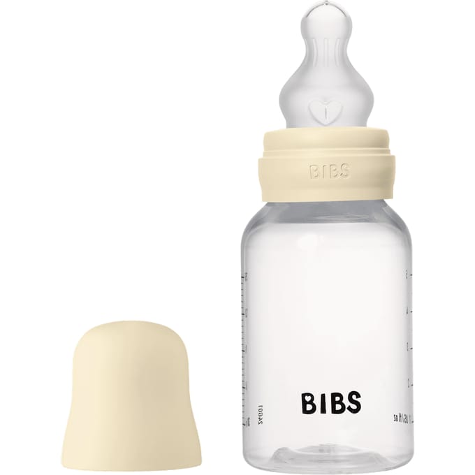 BIBS Baby Bottle Round Silicone Slow Flow Ivory 150 ml