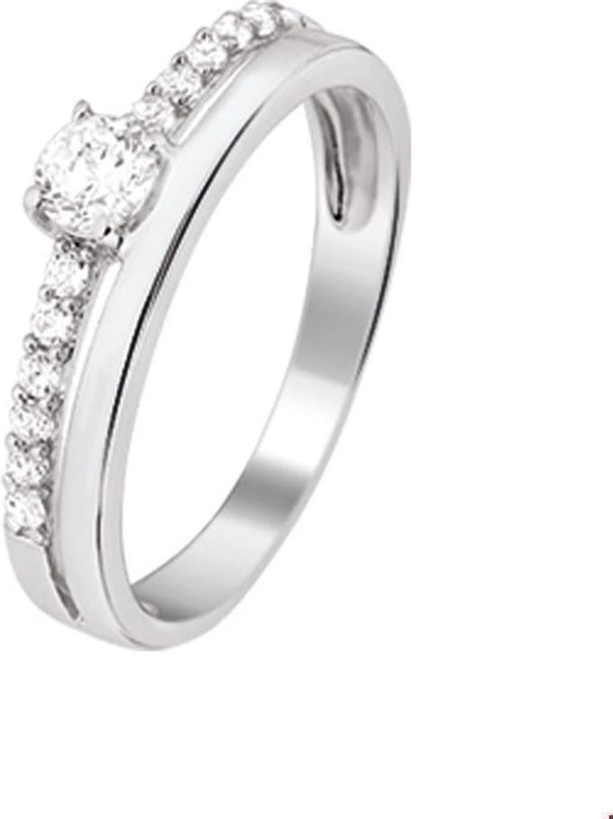 Zilver Gerhodineerde Ring zirkonia 1325197 15.25 mm (48)
