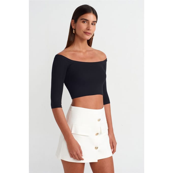 Dames Off-shoulder Crop Blouse