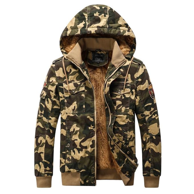 Fleece Jas Heren, Winter Camouflage Tooling Jas Fleece Camouflage Tooling Jas 6XL black