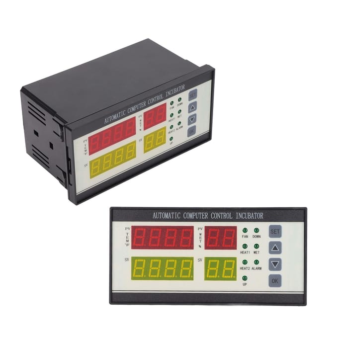 Contrôleur d'incubateur automatique, capteur précis Fahrenheit, contrôleur de température et d'humidité pour éclosoir d'œufs white