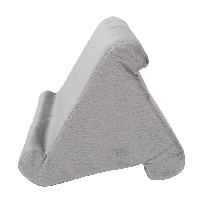 Tablet Kussen Standaard Driehoekig Zacht Comfortabel Schuin Kijken Tablet Leeskussen Grijs gray