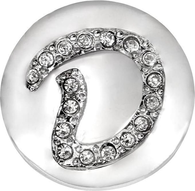 Quiges - Dames Click Button Drukknoop 18mm Alfabet D - EBCM148