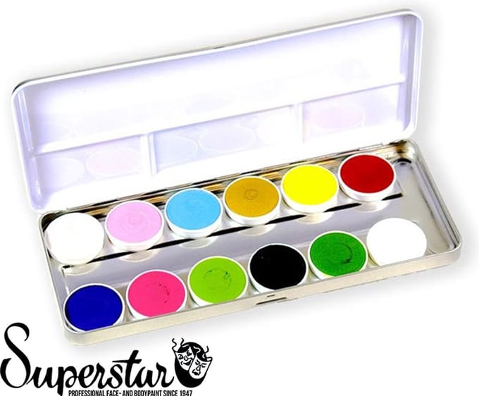 Superstar - Pallet Aqua facepaint sparkling faces (12 kleuren)