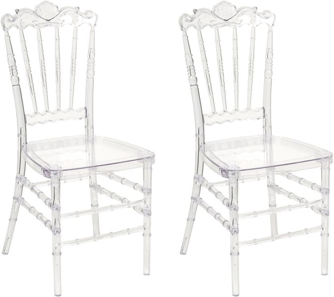 MENDON - Eetkamerstoel set van 2 - Transparant - Plastic
