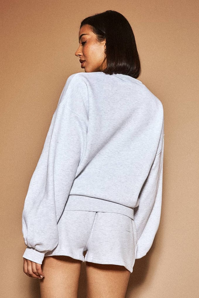 Dames Dsgn Studio Boxy Sweatshirt Met Ronde Hals | Asgrijs | Maat: XS