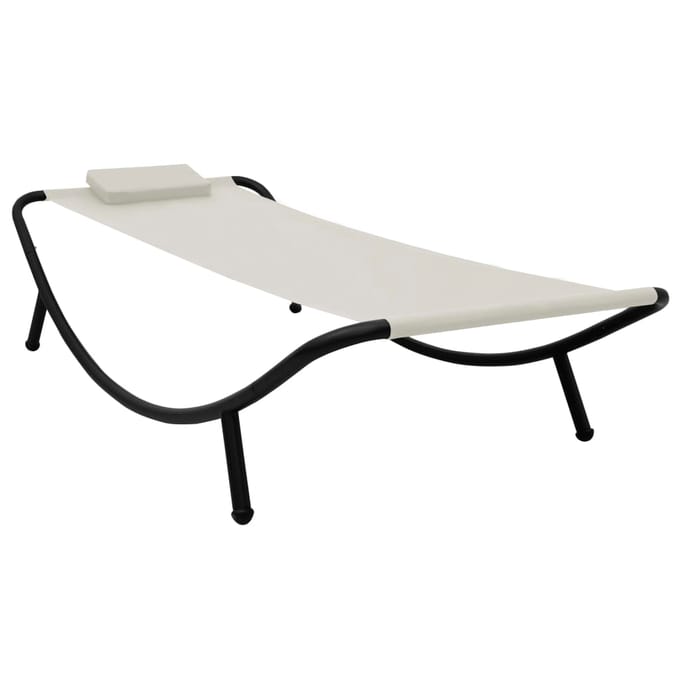 vidaXL - Tuinbed - 200x90 - cm - staal - crème