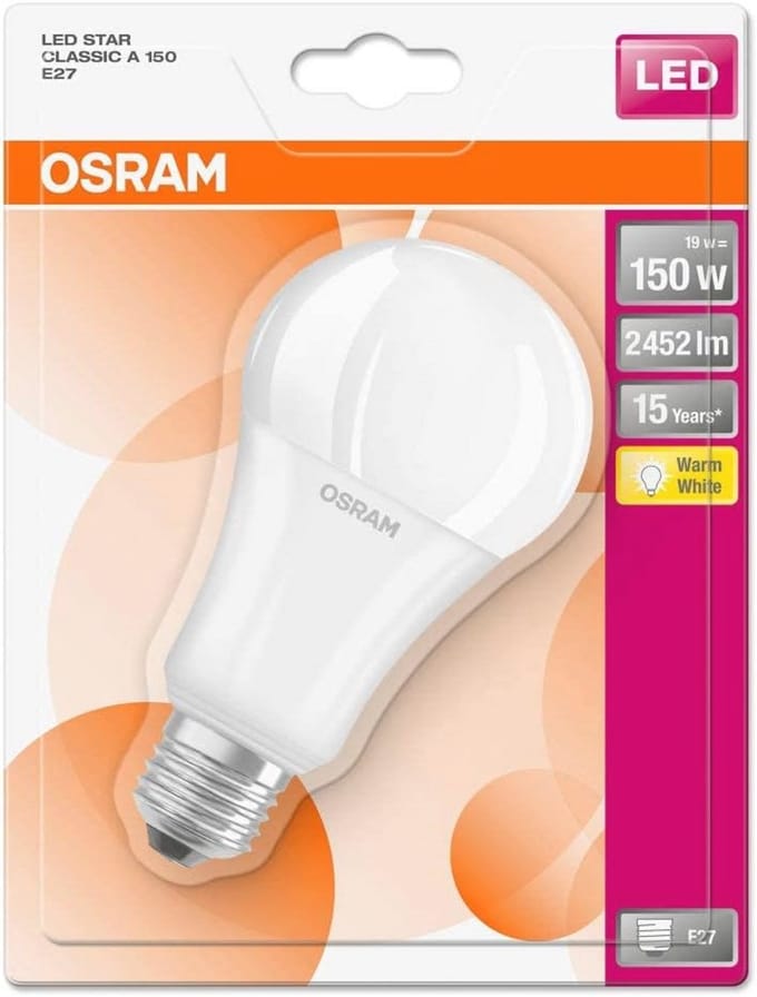 E27 Warm witte LED lamp 19W - Traploos dimbaar en energiezuinig