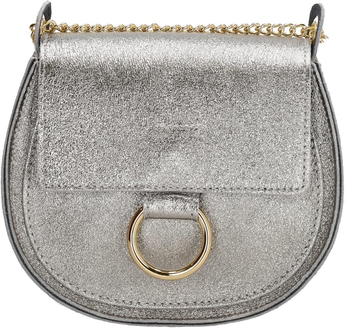 Charm London Anna Schoudertas - 100% Leer - Leren Tas - Zilver