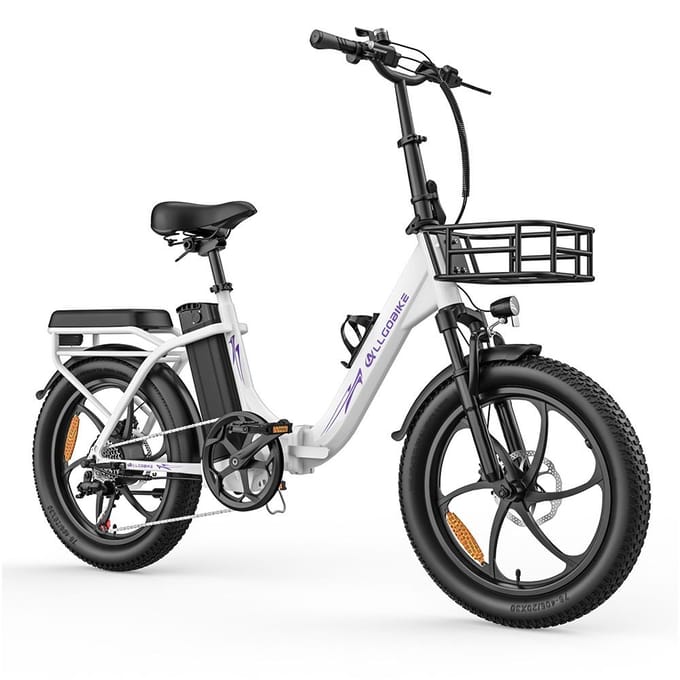 ALLGOBIKE AC20 Opvouwbare Elektrische Fiets, 48V 20Ah Batterij wit