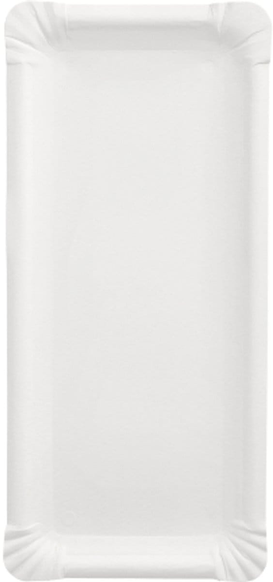 250 Borden, karton pure hoekig 11 cm x 24 cm wit