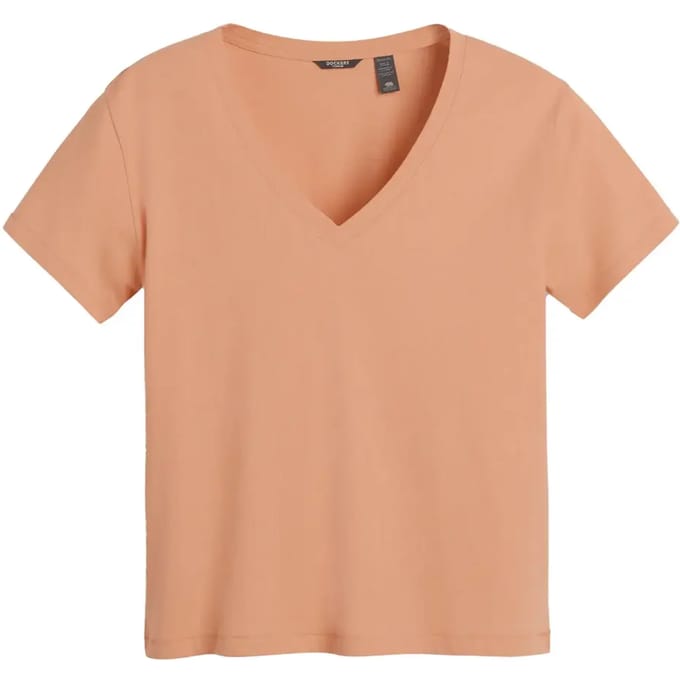Dockers Deep T-shirt Met Korte Mouwen En V-hals Oranje S Vrouw