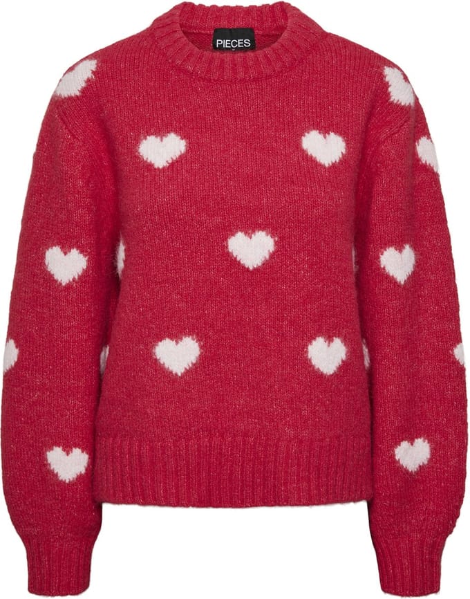 Pieces Rina Heart Knit Sweater Dames - Maat XS
