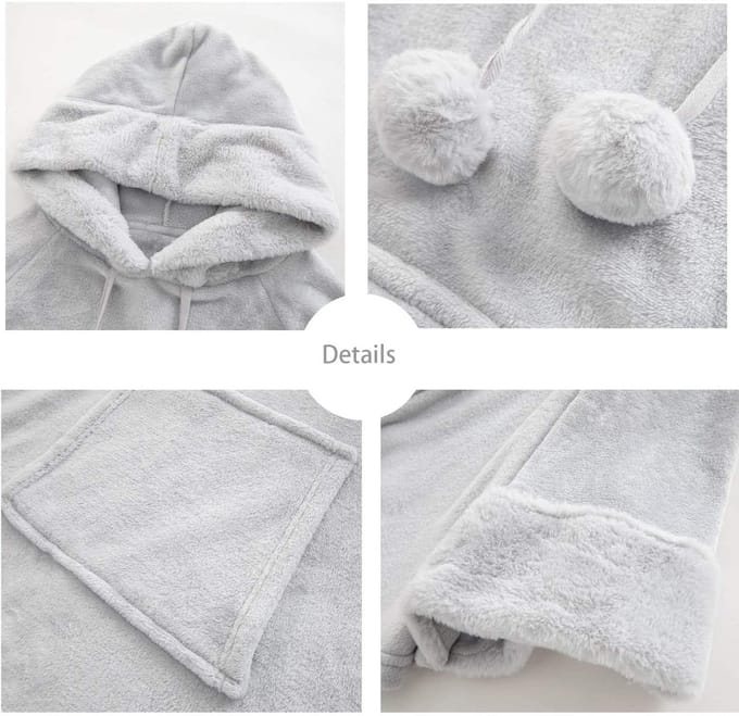 Oversized Comfortabele Draagbare Dekentrui met Capuchon voor Volwassenen