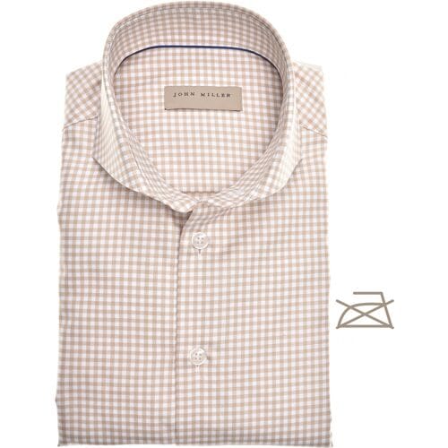 John Miller Overhemd The Miller Gingham Shirt Licht Bruin / male