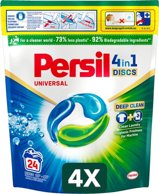 4 x Persil Wasmiddel Discs Universeel 24 stuks