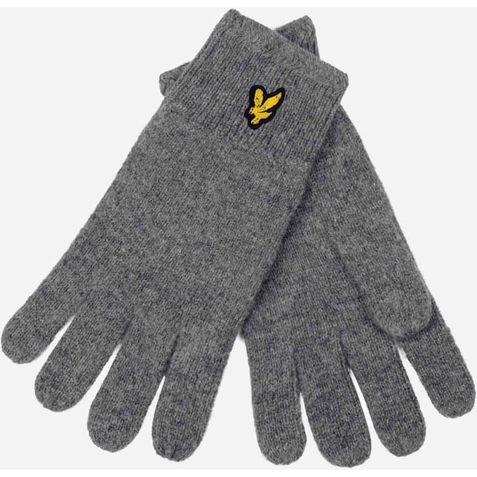 Lyle & Scott Racked Rib Handschoenen - Mid Grey Marl - Maat one size fits all