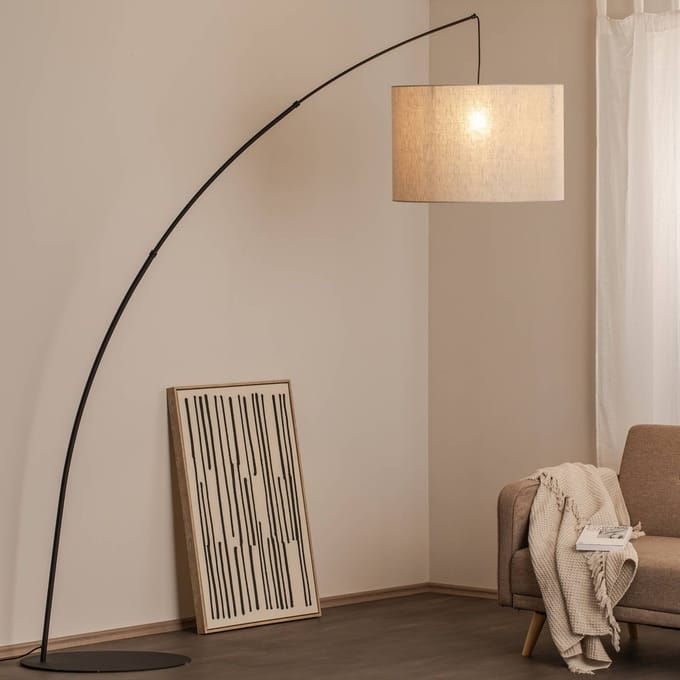 TK Lighting Vloerlamp Moby Nature met textiel kap