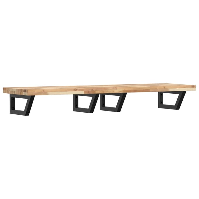 vidaXL - Badkamer - wandschap - staal - en - massief - acaciahout