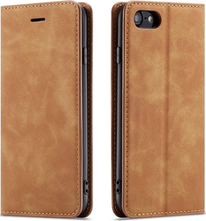 Geschikt voor Apple iPhone 7 - 8 Bookcase | Bruin | Pasjeshouder | Portemonnee hoesje