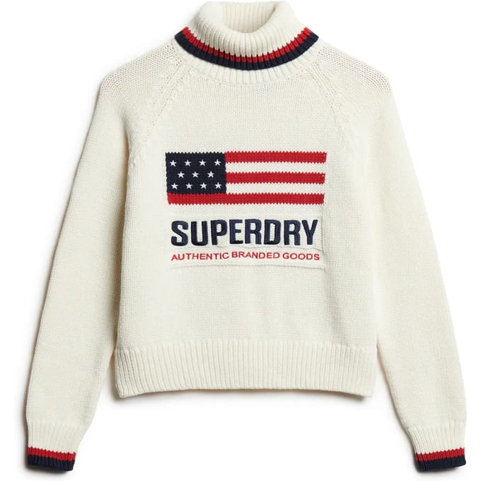 Superdry AMERICANA ROLL NECK KNIT Dames Trui - Maat L